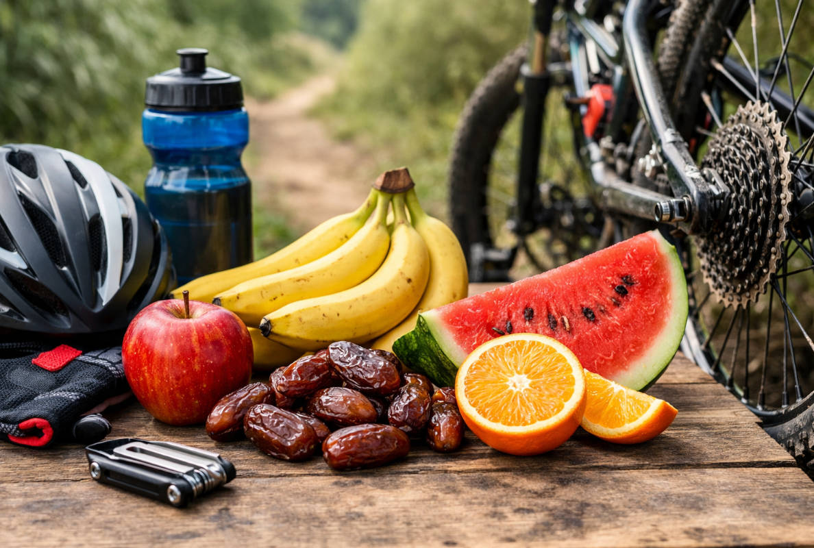 Esenciales para ciclismo y frutas frescas. Imagen: TodoMountainBike