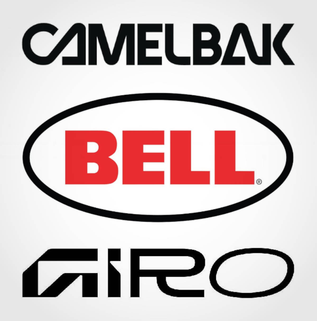Logotipos de Giro, Bell y CamelBak. Imagen: Giro, Bell y CamelBak