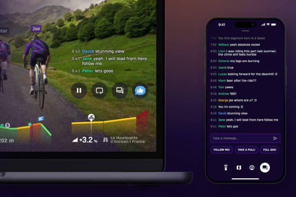 Rouvy convierte el ciclismo virtual en una experiencia social con nuevos chats, clubes y comunidades