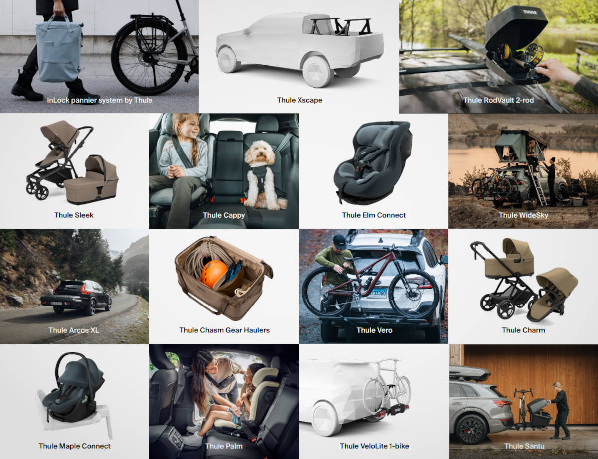 Productos premiados de la marca. Imagen: Thule