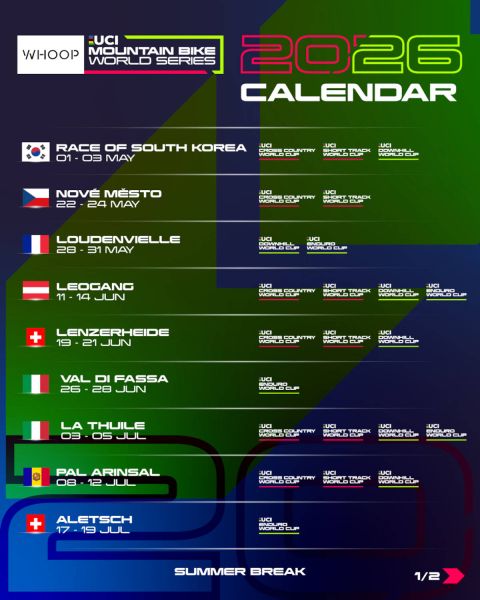 WHOOP UCI Mountain Bike World Series 2026: todo lo que hay que saber sobre la nueva temporada